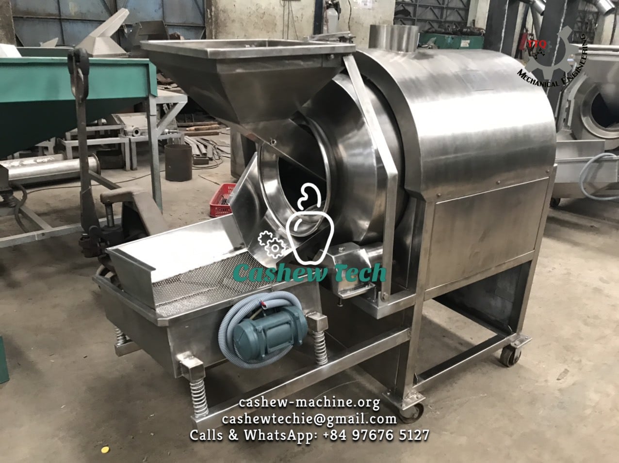 Cashew nut roasting machine